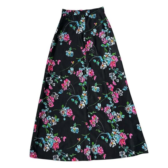 70s vintage flower print maxi skirt Joyce Palmer highwaisted floral A-line. - Picture 3 of 7